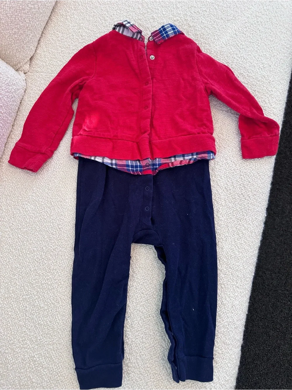 Gap Red Plaid One-Piece and Cardigan Bundle